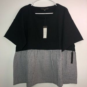 NWT MaxSport black twofer top size XL